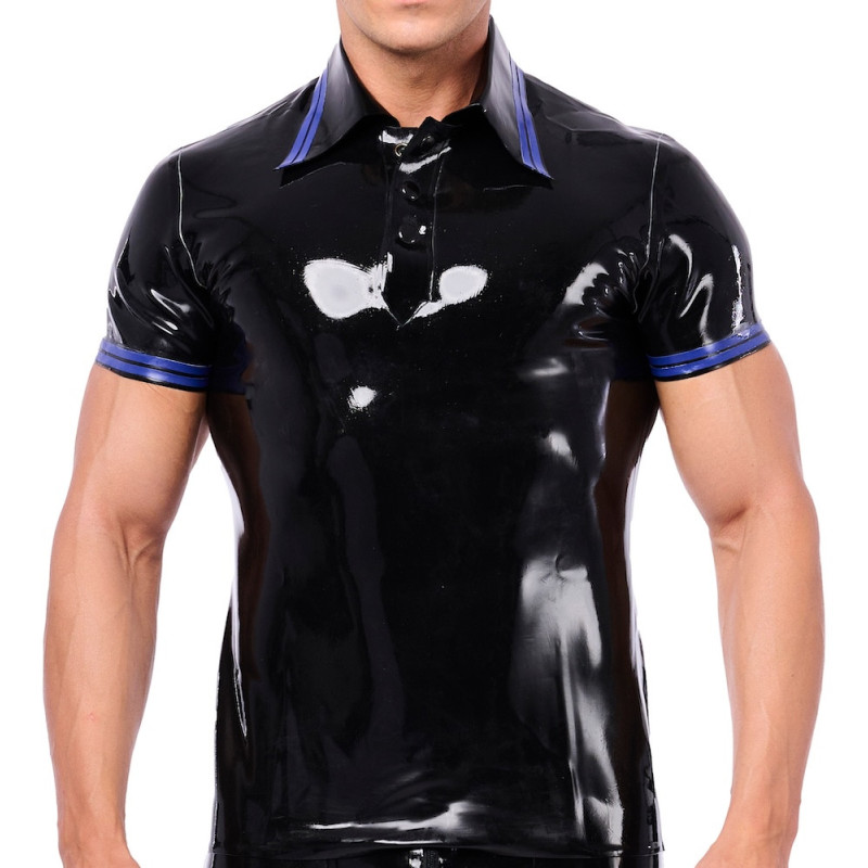 XRUB Latex Polo en latex Xrub Noir-Bleu